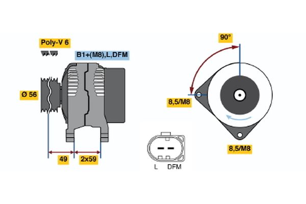 14V 90 A Alternatör
