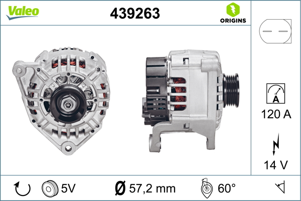 Audi A6 1994-2005 Arası 1.8 14V 120 A Alternatör Valeo Marka