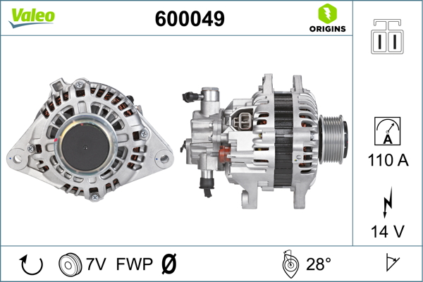 Hyundai H-1 / Starex 1997-2001 Arası 2.5 CRDi 14V 110 A Alternatör Valeo Marka