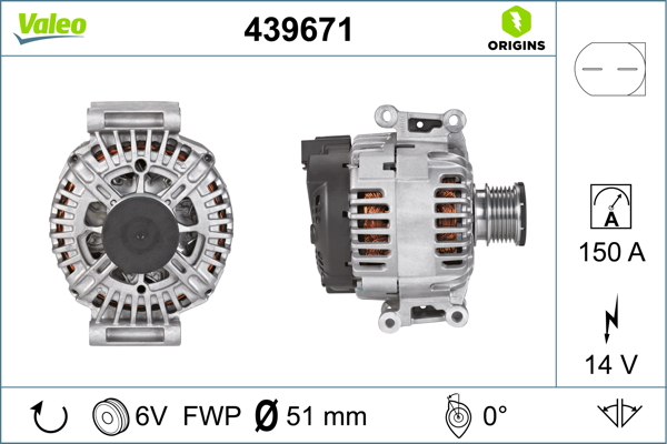 Mercedes C Serisi 2007-2015 Arası C 220 CDI 14V 150 A Alternatör Valeo Marka