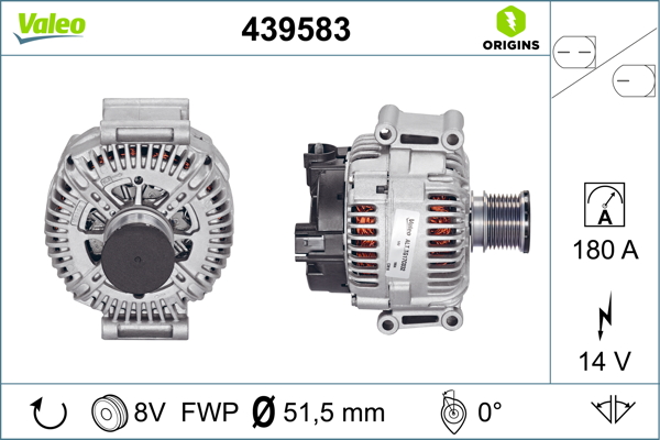 Mercedes M Serisi 2005-2012 Arası ML 420 CDI 4-matic 14V 180 A Alternatör Valeo Marka