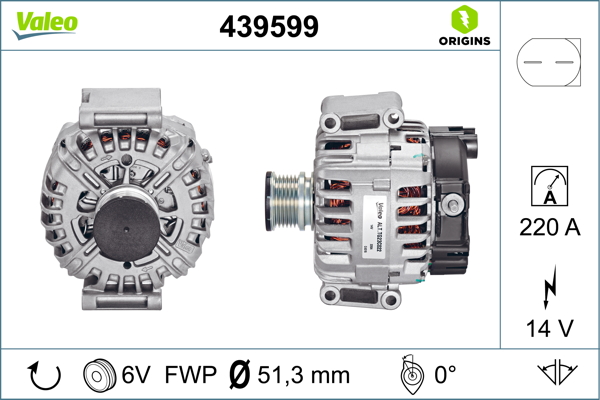 Mercedes Sprinter 2006-2010 Arası 313 CDI 14V 220 A Alternatör Valeo Marka