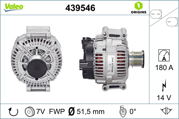 Mercedes Sprinter 2006-2010 Arası 319 CDI / BlueTEC 14V 180 A Alternatör Valeo Marka