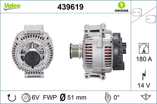 Mercedes Viano 2003-2007 Arası CDI 2.0 14V 180 A Alternatör Valeo Marka