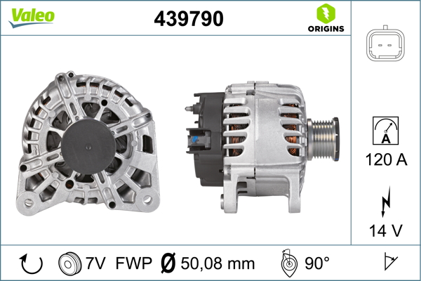 Renault Kangoo 2008-2012 Arası 1.2 TCe 115 14V 120 A Alternatör Valeo Marka