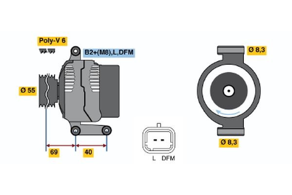 14V 98 A Alternatör