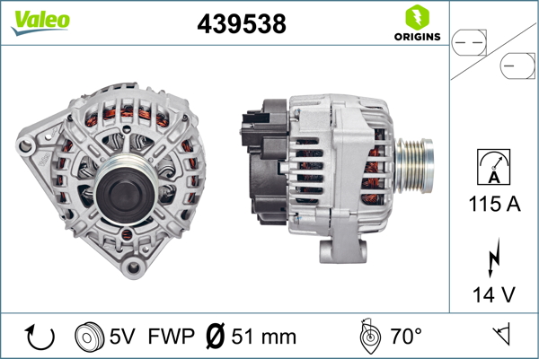 Smart Forfour 2004-2006 Arası 1.5 CDI 14V 115 A Alternatör Valeo Marka