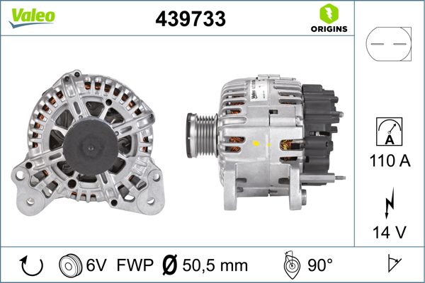 Volkswagen Beetle 2011-2019 Arası 1.2 TSI 14V 110 A Alternatör Valeo Marka