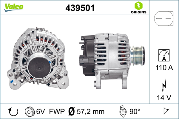 Volkswagen Jetta 2004-2013 Arası 2.0 TDI 14V 110 A Alternatör Valeo Marka