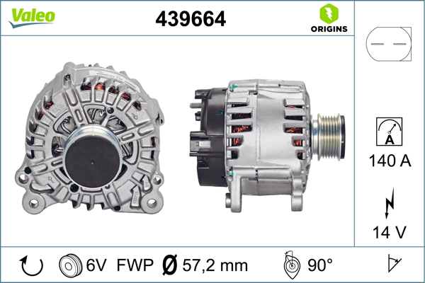 Volkswagen Passat 2005-2015 Arası 2.0 TDI 14V 140 A Alternatör Valeo Marka