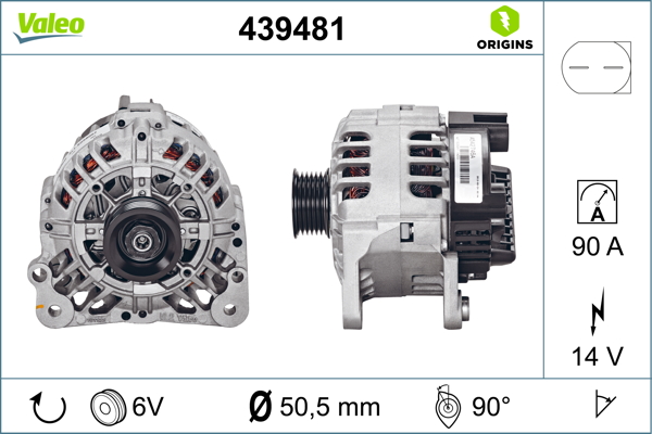 Volkswagen Polo 2001-2014 Arası 1.2 14V 90 A Alternatör Valeo Marka